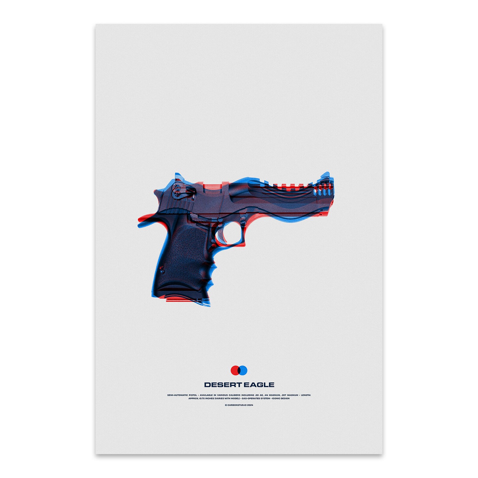 Desert Eagle 3D anaglyph print