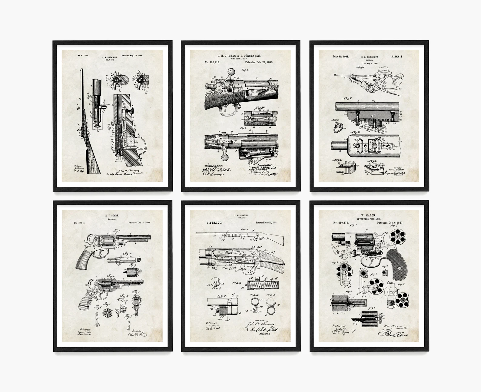Six-print patent gallery wall set